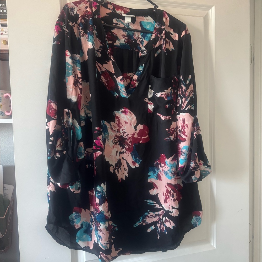 Ava & Viv Multicolor Floral Blouse